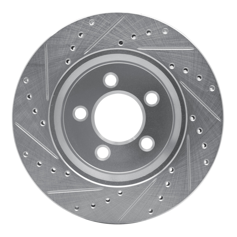 Dodge Nitro Brake Rotor (1) - Front Right - R1 Concepts - Drilled & Slotted - Silver - `07-`12